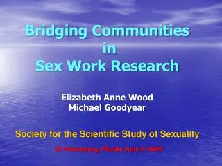 Elizabeth Anne Wood Sociology Nassau Community College, NY