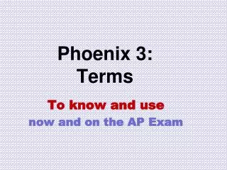 Phoenix 3: Terms