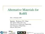 Alternative Materials for RoHS: Compliance and Health Impacts - slide 1