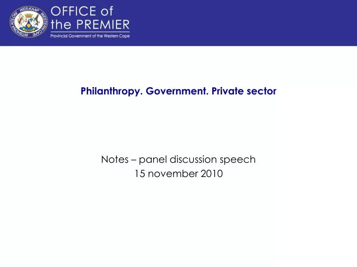 philanthropy government private sector