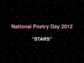 National Poetry Day 2012