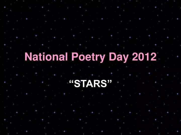 national poetry day 2012
