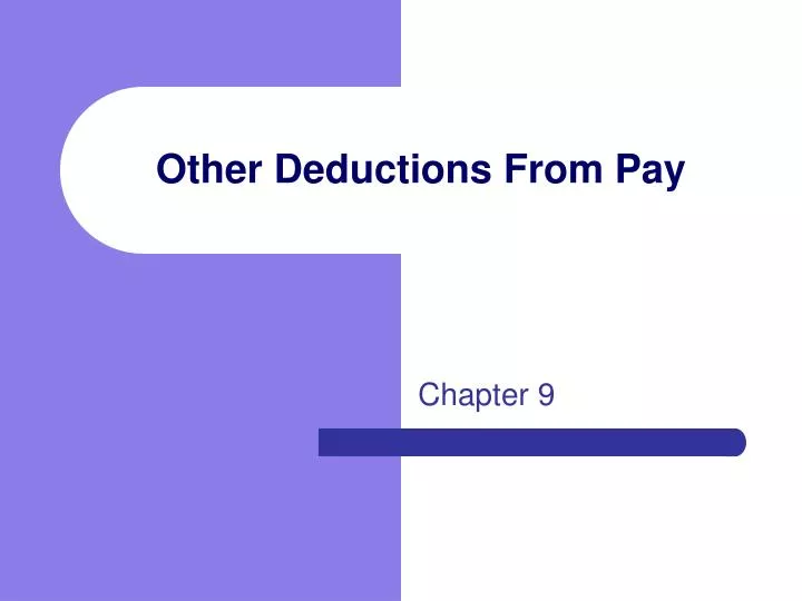 other deductions from pay