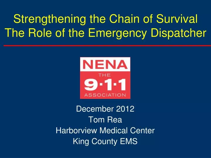 strengthening the chain of survival the role of the emergency dispatcher