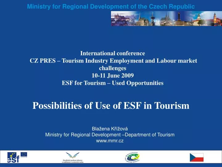 possibilities of use of esf in tourism