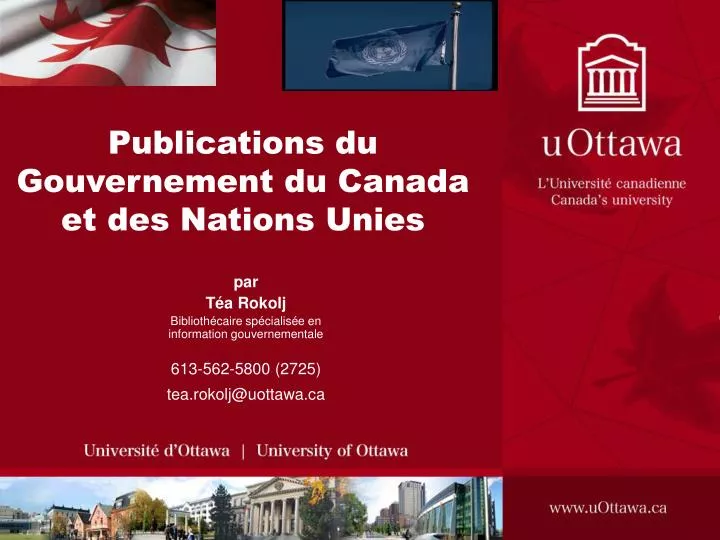 publications du gouvernement du canada et des nations unies