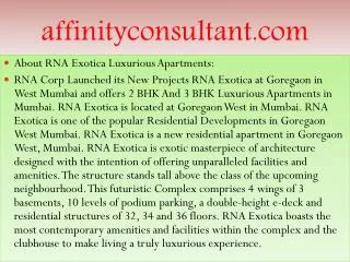 rna exotica luxurious apartments/flats |91-9999684955| rna