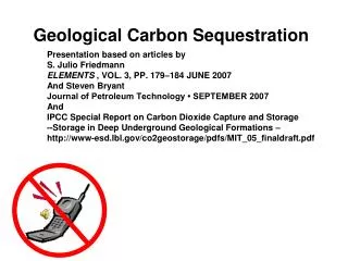 Geological Carbon Sequestration