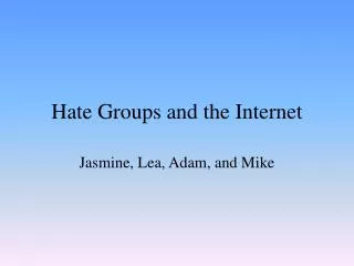 Hate Groups and the Internet