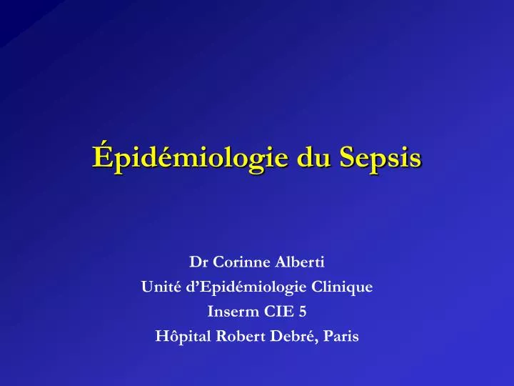 pid miologie du sepsis