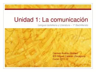 unidad 1 la comunicaci n