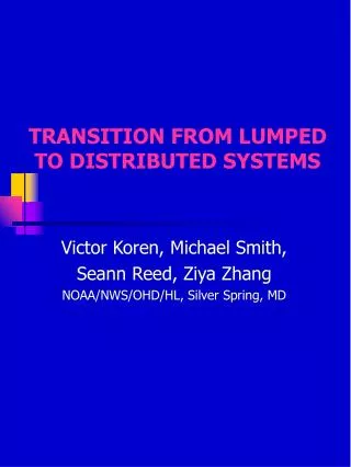 transition from lumped to distributed systems