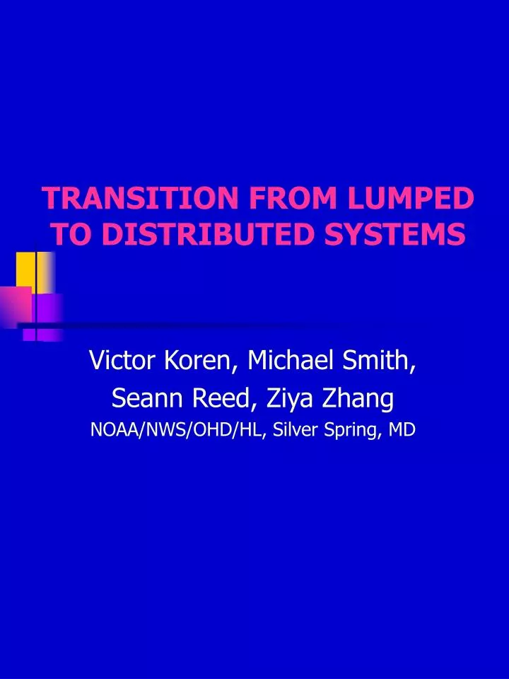 transition from lumped to distributed systems