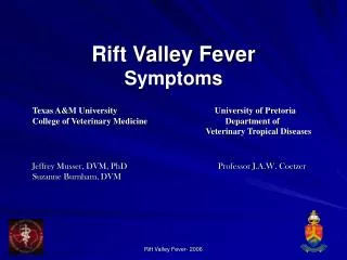 Rift Valley Fever Symptoms