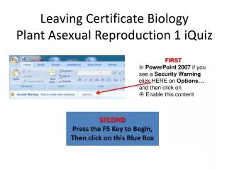 Leaving Certificate Biology Plant Asexual Reproduction 1 iQuiz