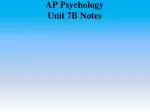 AP Psychology Unit 7B Notes
