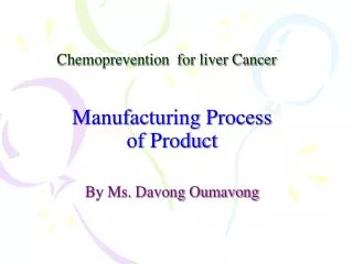 Chemoprevention for liver Cancer