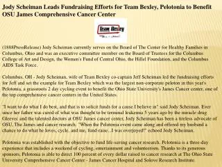 jody scheiman leads fundraising efforts for team bexley, pel