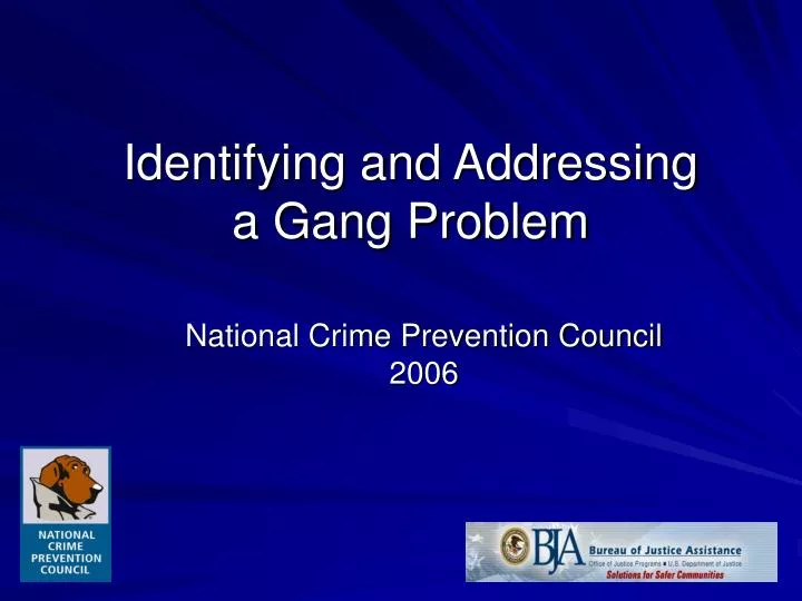 identifying and addressing a gang problem