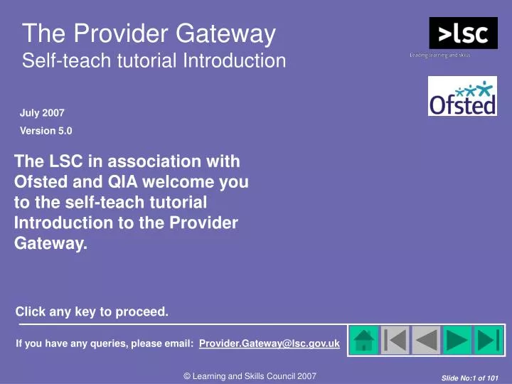 the provider gateway self teach tutorial introduction