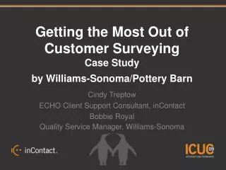 Getting the Most Out of Customer Surveying Case Study by Williams-Sonoma/Pottery Barn