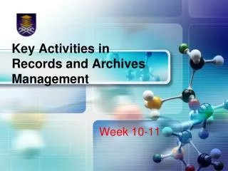 Key Activities in Records and Archives Management