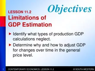 LESSON 11.2 Limitations of GDP Estimation