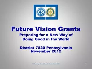 Future Vision Grants Preparing for a New Way of Doing Good in the World