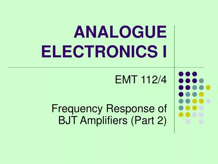analogue electronics i