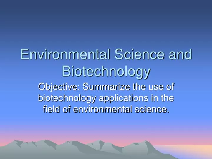 environmental science and biotechnology