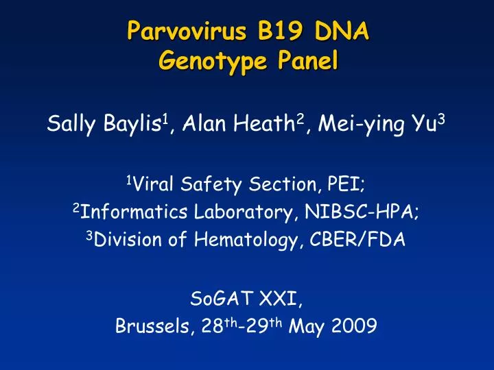 PPT - Parvovirus B19 DNA Genotype Panel PowerPoint Presentation, Free ...