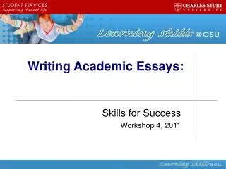 Writing Academic Essays: