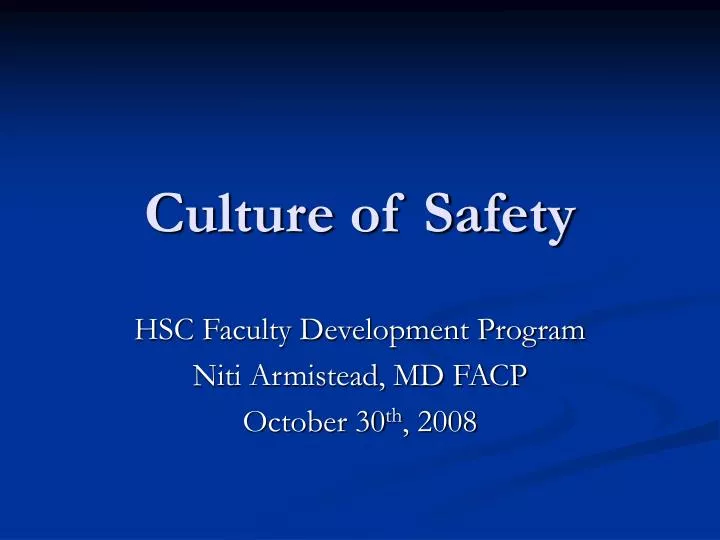 culture of safety