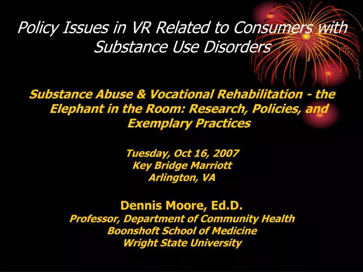 policy issues in vr related to consumers with substance use disorders