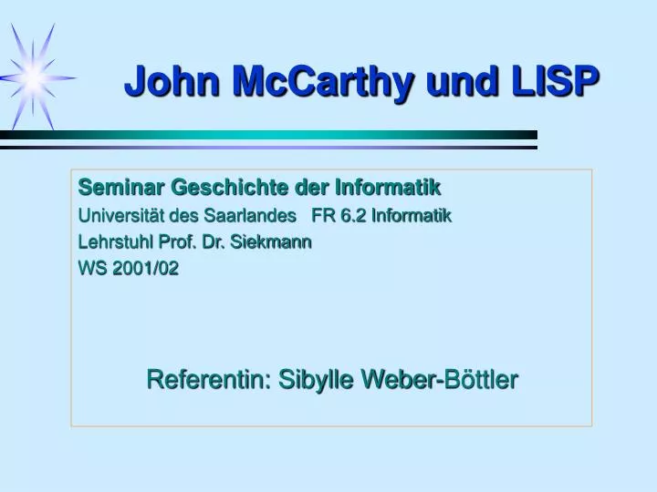 john mccarthy und lisp