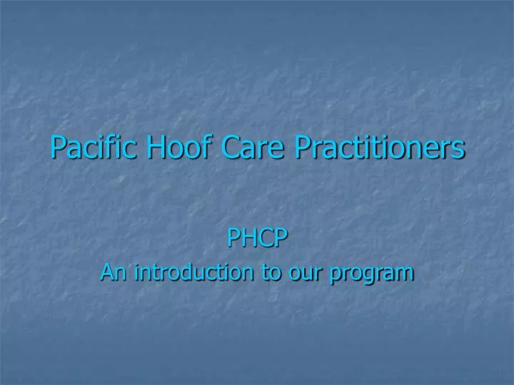 pacific hoof care practitioners