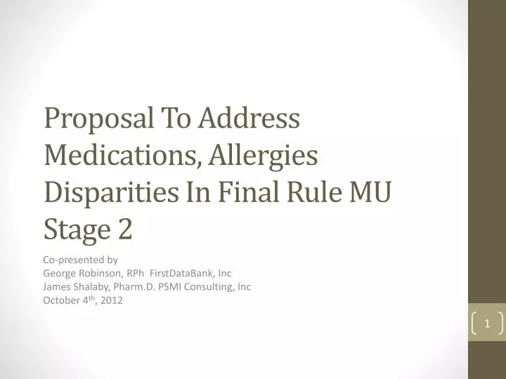 proposal to address medications allergies disparities in final rule mu stage 2