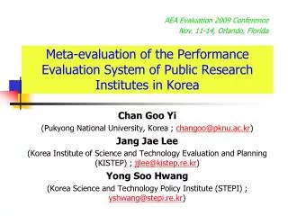 Meta-evaluation of the Performance Evaluation System of Public Research Institutes in Korea
