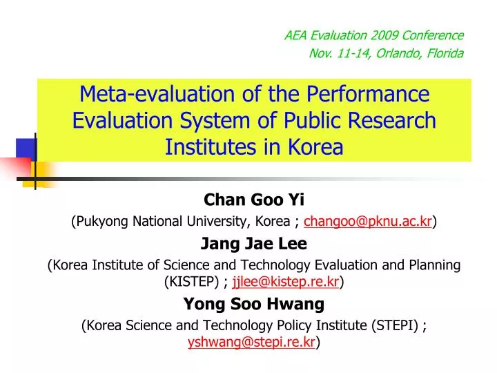 meta evaluation of the performance evaluation system of public research institutes in korea