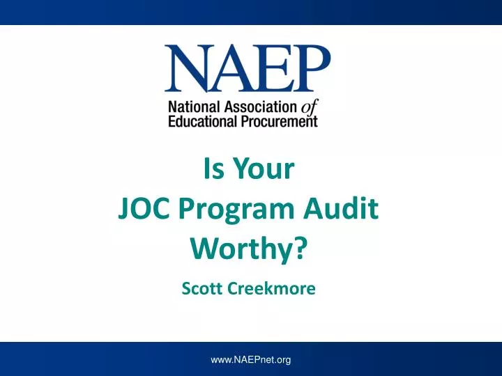is your joc program audit worthy z scott creekmore