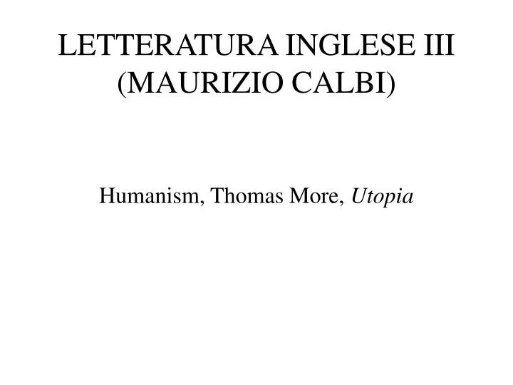 letteratura inglese iii maurizio calbi