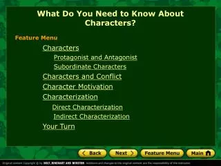What Do You Need to Know About Characters?