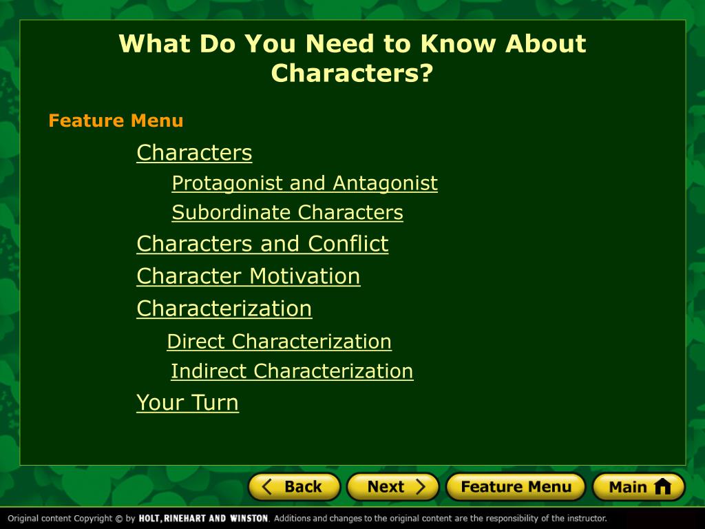 PPT - What Do You Need to Know About Characters? PowerPoint ...