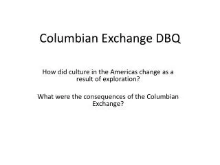Columbian Exchange DBQ