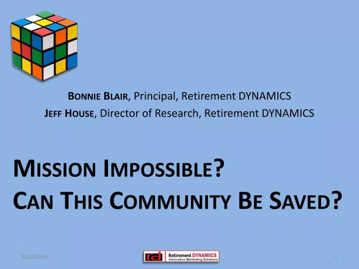 mission impossible can this community be saved