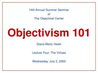 Objectivism 101