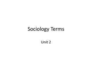 Sociology Terms