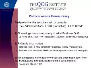 Politics versus Bureaucracy