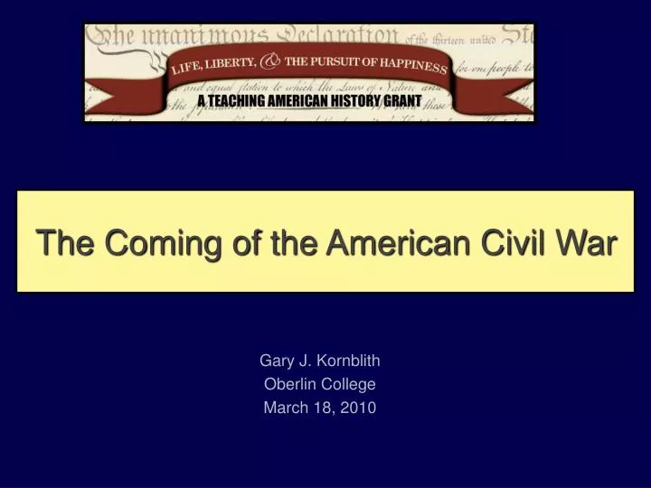 the coming of the american civil war