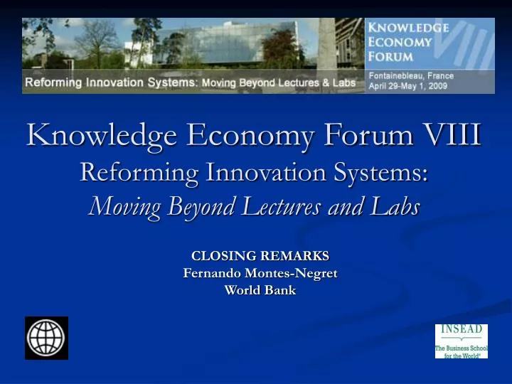 knowledge economy forum viii reforming innovation systems moving beyond lectures and labs